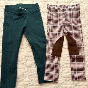 Janie and Jack pants- one teal green and the other plaid.